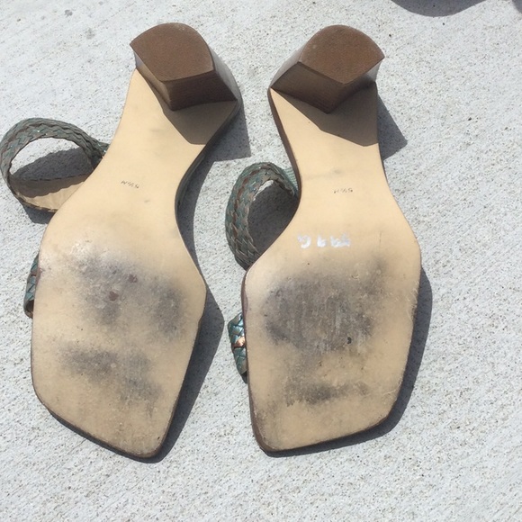 Sexy Enzo Angiolini Sandals Square Toe - Metalic Blue - Picture 4 of 5